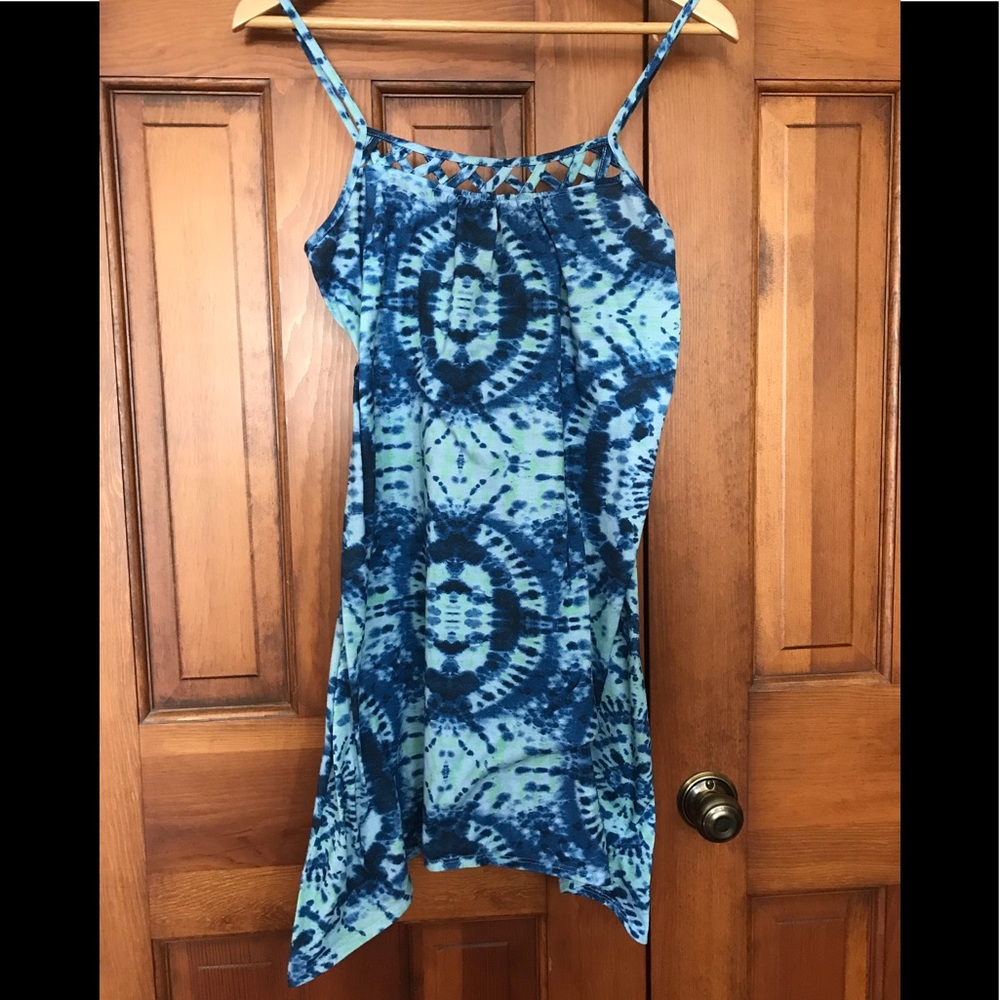 Blue Tie Dye Tank Dress/Top